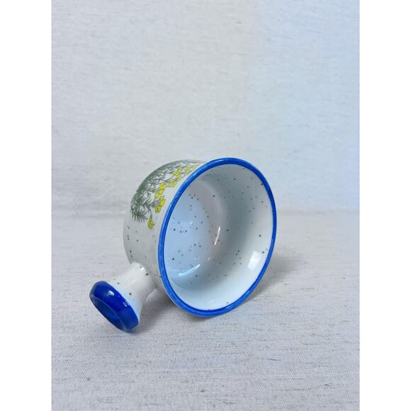 Vintage Floral Ceramic Cup | Cottagecore Retro Mug | Hand-Painted Yellow Flowers - Picture 4 of 8